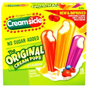 1 Serving 2 Pops Creamsicle Pops Sugar Free Frozen Novelties