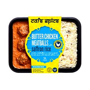 1 serving (227 g) Butter Chicken Meatballs with Saffron Rice