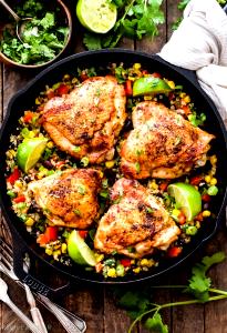 1 serving (227 g) Chili Lime Seasoned Chicken Thighs