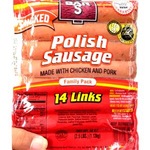 1 Serving 2.67 Oz Polish Sausage (Pork and Beef, Smoked)