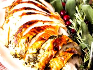 1 serving (3 oz) Roasted Turkey Breast (Bone-in)