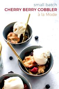 1 serving (312 g) Cherry Deep Dish Cobbler A La Mode