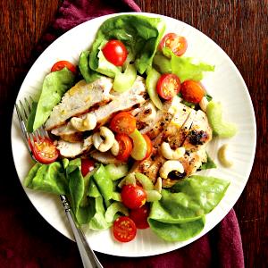 1 serving (345 g) Mardi Gras Cajun Grilled Chicken Salad