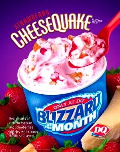1 serving (371 g) Strawberry CheeseQuake Blizzard (Medium)
