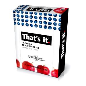 1 Serving 40 Gram Justfruit Bars - Apple Blueberry
