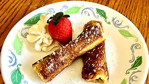 1 serving (5 oz) Big Dipper French Toastix & Whipped Topping (No Meat)