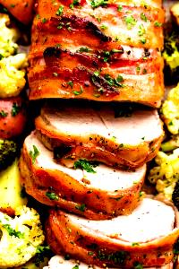 1 serving (5 oz) Boneless Bacon Wrapped Pork Filet