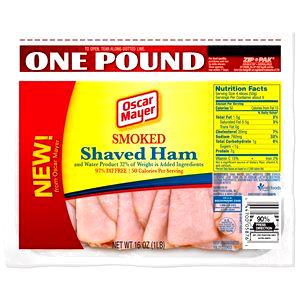 1 serving (51 g) Smoked Shaved Ham Cold Cuts