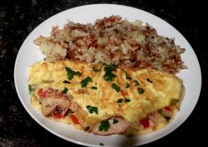 1 serving (542.29 g) Border Grilled Chicken Omelette