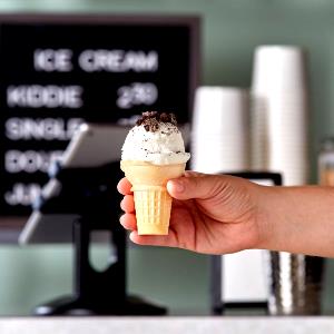 1 serving (59 g) Kid-size Cake Cone with Vanilla Ice Cream