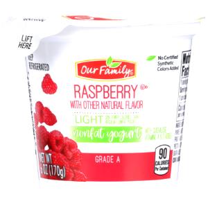 1 serving (6 oz) Light Nonfat Yogurt - Raspberry