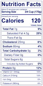 1 serving (6 oz) Whole Milk Yogurt