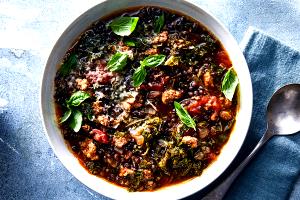 1 serving (8 oz) Black Lentil with Smoked Turkey (Small)