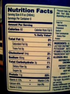 1 serving (8 oz) CARBmaster Vanilla Milk