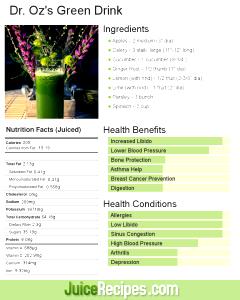 1 serving (8 oz) Green Drink