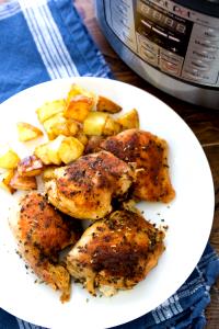 1 serving (9 oz) 3 Piece Dark Individual Meal (2 Thighs & Drumstick)