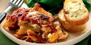 1 serving (9.3 oz) Baked Ziti with Mixed Greens (1200)