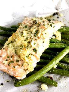 1 Serving Alder Smoked Salmon - Special Request Less Garlic Butter For Green Beans