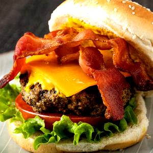 1 Serving All American Burger W/ Bacon & Cheese