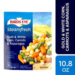 1 Serving Asparagus, Gold & White Corn, Baby Carrots Frozen Vegetables