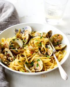 1 serving Baby Clam Linguini with Lemon Cream Sauce