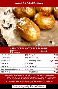 1 Serving Baked Potatoe #1 (Lite)