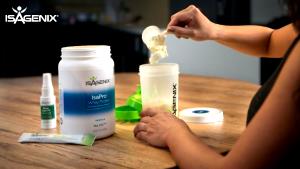 1 serving Bedtime Belly Buster with IsaPro Chocolate and Isagenix Greens