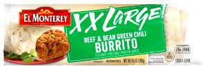 1 Serving Beef & Bean, Green Chili Burritos - XX Large