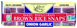 1 Serving Brown Rice Snaps - Onion Garlic Crackers