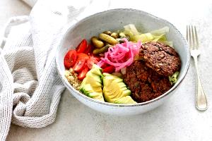 1 Serving Burger İn A Bowl, Veggie Burger