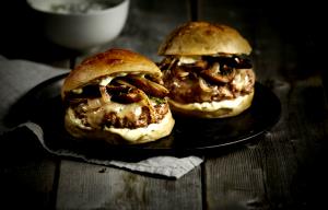 1 Serving Cabot Aged Cheddar & Mushroom Burger