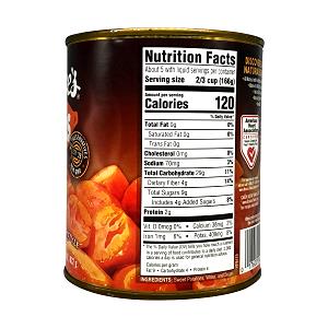 1 Serving Canned Yams - Cut
