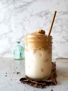 1 Serving Iced Latte, Medium - Soy Milk W/ Whip