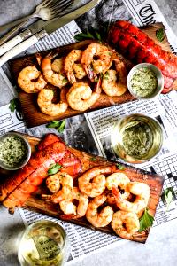 1 serving Cedar-Plank Lobster & Shrimp
