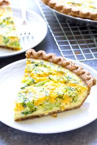 1 serving Cheddar and Broccoli Quiche