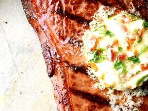 1 serving cheese, 3 slices bacon Bleu Creek Topping