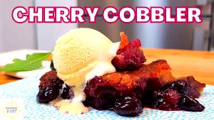 1 Serving Cherry Deep-Dish Cobbler A La Mode