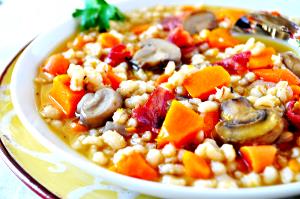 1 Serving Chicken, Barley, And Bow-Tie Soup