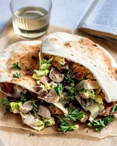 1 Serving Chicken Caesar Chicken,Bacon, Romaine Pita