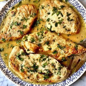 1 Serving Chicken & Shrimp Scaloppine, Dinner