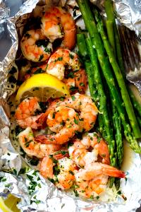 1 serving Citrus Broiled Shrimp and Fresh Asparagus