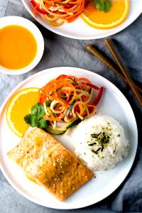 1 Serving Citrus Soy Salmon Served With White Rice