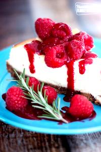 1 serving Classic Cheesecake with Raspberry Sauce