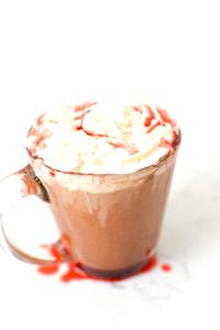 1 Serving Classic Mocha + Syrup With Whip - Small - Soy Milk (Rasberry Mocha Kiss)