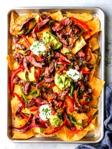 1 Serving Classic Nachos W/ Fajita Beef No Guac