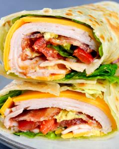 1 Serving Club Wrap - Special Request No American Cheese