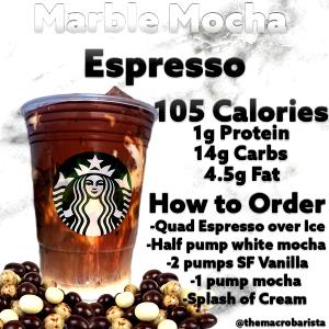 1 Serving Coldbrewed Marble Mocha Without Whip - Large - 1/2 & 1/2