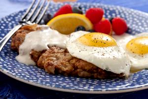 1 serving Country Fried Steak and Eggs
