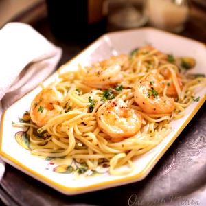 1 Serving Create Your Own Feast Garlic Shrimp Scampi For Lunch