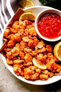 1 Serving Crunchy Popcorn Shrimp For Lunch